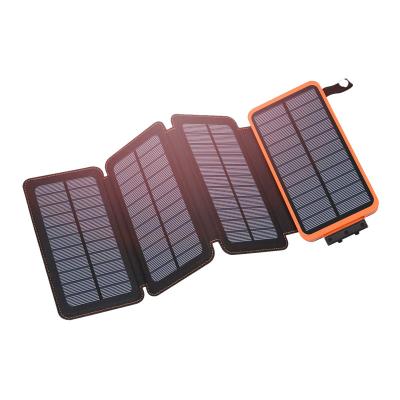 China Wholesale 30000mah Solar Panel Portable Powerbank Foldable Power Bank Solar Charger Waterproof External Battery Power Bank for sale