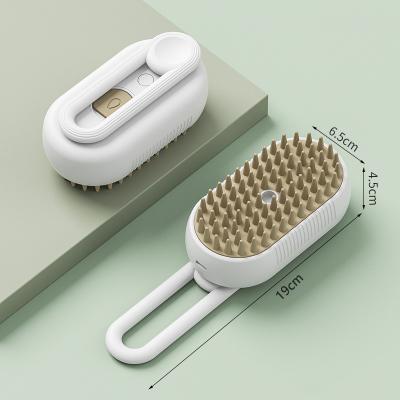 China Plastic 3 in 1 Silicone Pet Steamy Grooming Brush Steam Hair Removal Tool Comb Dog Cat Self Cleaning Spray Brush for sale