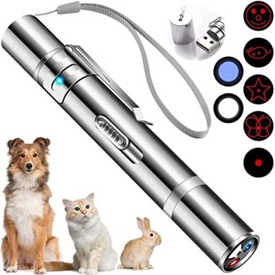 China USB Chargeable Cat Toys Multi-Mode Interactive Cat Laser Pen Multi-Pattern Laser Pointer for Indoor Cats for sale