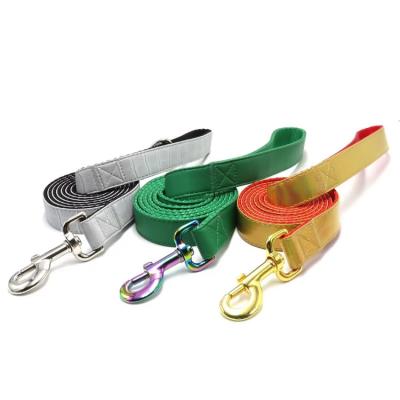 China Waterproof Dog Lead Customized High Quality Brief Soft Comfortable Nylon Pu Pet Leash Waterproof Dog Leash for sale