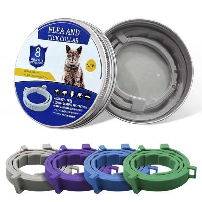 China Solid Pattern Anti-Flea Tick Mosquito Durable Adjustable Silicone Pet Collar for Dogs Cats Stocked and Natural Formula for sale