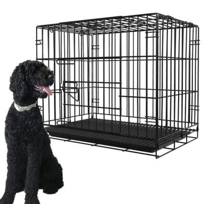 China Hot Sale Practical Pet Multiple Sizes Safe Stable Stainless Steel Metal Foldable Carriers Pet Dog Cage for sale