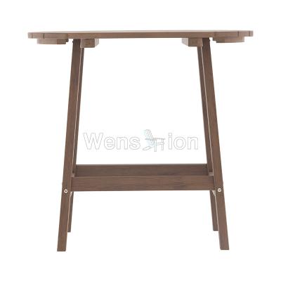 China UV Resistant Plant Led Outdoor Corner Table Restaurant Bar Patio Cafe Round Plastic Plastic Wood Table for sale