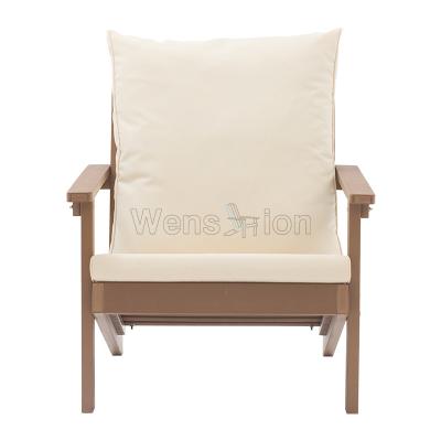 China 2022 Hot Sale Time Furniture European HIPS Style Polystyrene Wooden Outdoor Patio Sofa Sofa Chair With Cushions for sale