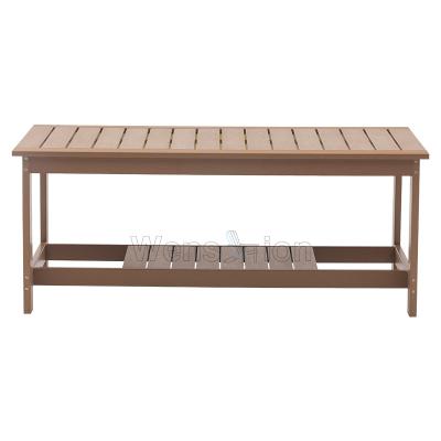 China Outdoor Plastic Wood Sofa Set Wood Patio Furniture Outdoor Furniture Set New Desgin Chinese Factory Living Room Bench Garden Coffee Table for sale