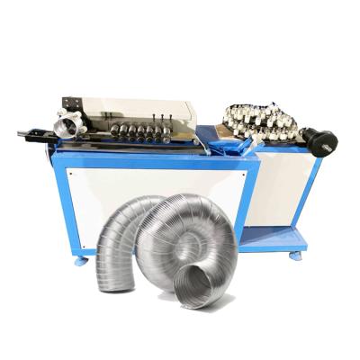 China Culvert Spiral Corrugated Steel Pipe Making Machine Semi Rigid Aluminum Flexible Chimney Duct Forming Making Machine for sale