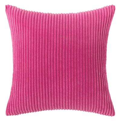 China Folded drop shipping INS corduroy pillowcase Nordic striped solid color sofa cushion cover for sale