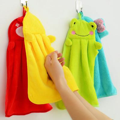 China Disposable Soft Animal Hand Towels For Bathroom Kitchen Hand Towels With Hanging Loop for sale