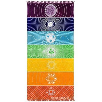 China Disposable Oversized Rainbow Beach Towel Travel Blanket Sand Proof Soft Quick Dry Extra Large Body Wrap Towel Set for sale