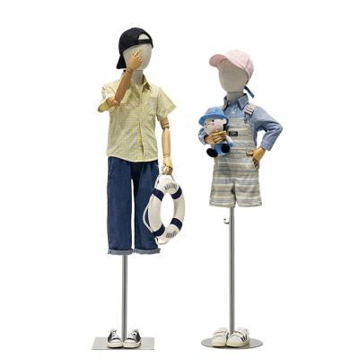 China Other Children's Window Mannequins Boy And Girl Mocks Dress Up Display Stand With Detachable Strong Wooden Arms for sale