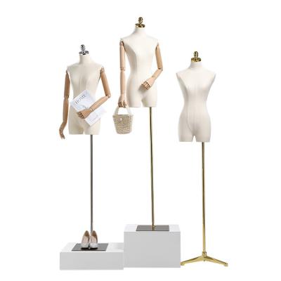 China The other Korean spherical head female mannequin clothing store small version small chest cover half body window display stand for sale