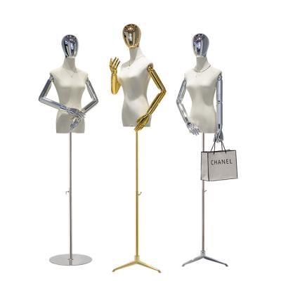 China Other Clothing Store Window Female Mannequin Props Mannequin Bust Female Fashion Electroplating Head Display Stand for sale