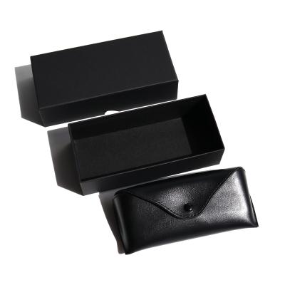 China Stock good quality sunglasses case set RTS sunglasses packaging set black good quality sunglasses case set paper packaging for e-commerce for sale