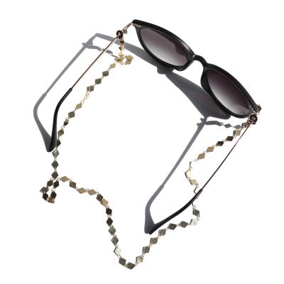 China Strong Support Gold Metal Chain for Fashion Sunglass Diamond Shape Metal Glasses Neck Chain Chains Eyewear Neck Rope Hot Sale for sale