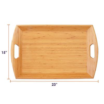 China Serving Function Hot Selling Wooden Serving Tray With Serving Tray Wooden Butler Serving Trays Decorative Serving Handles With Handles for sale