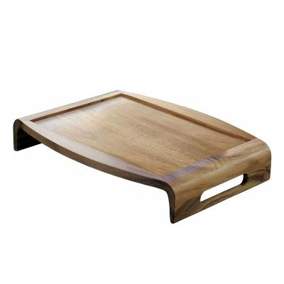 China Wooden Double Sided Innovative Reversible Design Available Acacia Reversible Serving Tray Wooden Serving Tray for sale