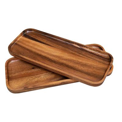 China Acacia Wooden Serving Tray Small Size Hotel Tray or Home Durable Acacia Serving Table Kitchen for sale