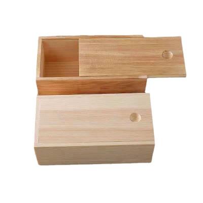 China Gift & Hot Selling Craft Custom Logo Wooden Box Slipping Lid Wooden Gift Box Rectangular Wooden Jewelry Gift Boxes for sale