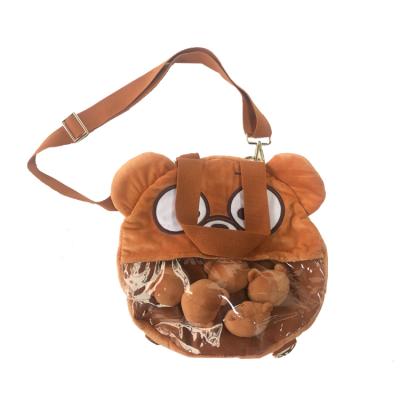 China With Custom Plush Toy China Logo Leisure Cute Shoulder Tote Bag Cartoons Plush Backpack For Kids for sale