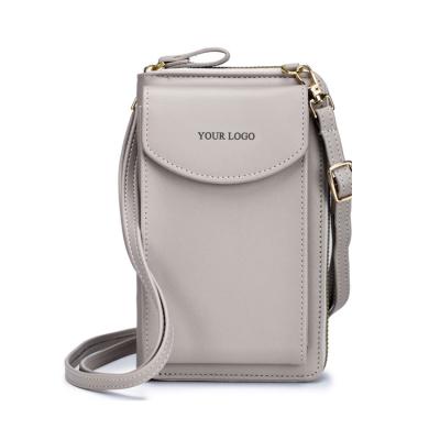 China High Quality Fashion Ladies Girl Purse Multifunctional Cell Phone Wallet ID Card Handbags Massenger Leather Fitted Bag for sale