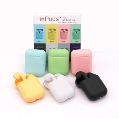 China JIE LI chips earphones tws sale inpods 12 macaroon earphone TWS sound professional HIGH FIDELITY colorful hot touch control in-ear wireless earbu for sale