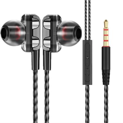 China Original Stereo Sound Noise Canceling Sports Stereo Metal Bass Earphones Wired Headphones With Microphone 3.5mm Braided Earbuds for sale