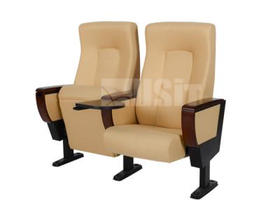 China Strong Steel Structure Padded Church Chairs Modern Appearance With Writing Tablet for sale