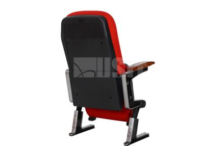 China Foldable Alu Leg Church Auditorium Chair Tip Up Seat With Solid Wood Arm Cover for sale