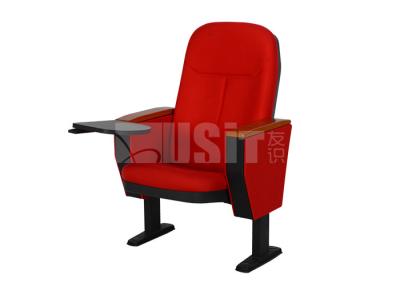 China Red Solid Wood Auditorium Seating With Writing Tablet for sale