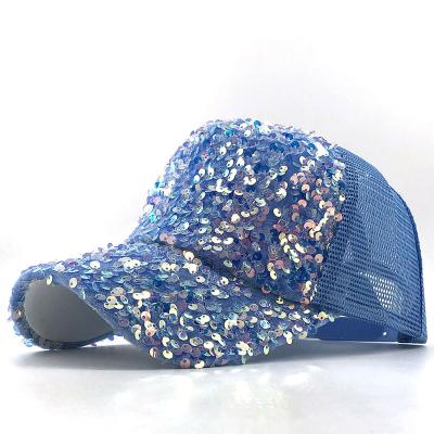 China Korean Reflection COMMON Bling Bling Mesh Hat Breathable CIA Style for Outdoor Dance and Summer Street Baseball Caps for sale