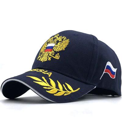 China Russia Gold JOINT Eagle Head Badge Embroidery Peaked Fashionable Double Caps Trucker Hats And Peaked Hats For Outdoor for sale