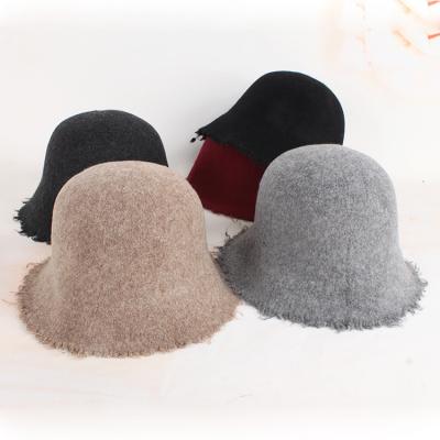 China Korean British Version Character Autumn Winter Wool Bucket Beggar Knitted Casual Knitted Fisherman Hat Basin for sale