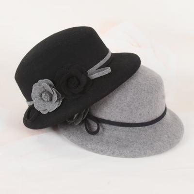 China Image Autumn And Winter New Wool Fashion Women Basin Hats Ladies Top Hats for sale