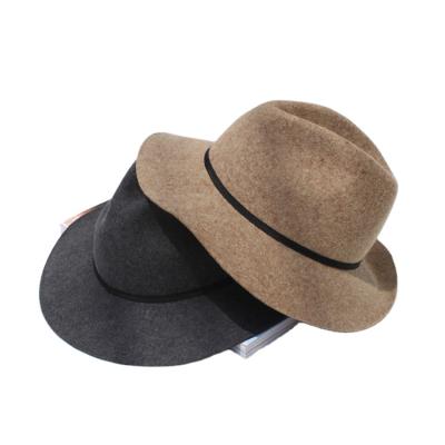 China New Picture Winter Style Wool Formal Vintage Motley Wide Brim Readjustable Fedora for sale