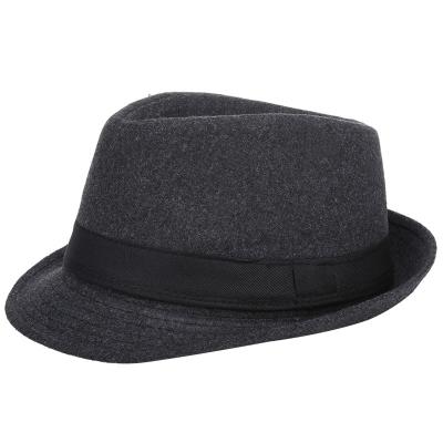 China 2021 Warm Woolen Hamburg Jazz Hat Manufacturer Direct Sale Autumn New Top Hat Men's Wool Hat European And American Style/Winter Proof Felt Cold Dad for sale