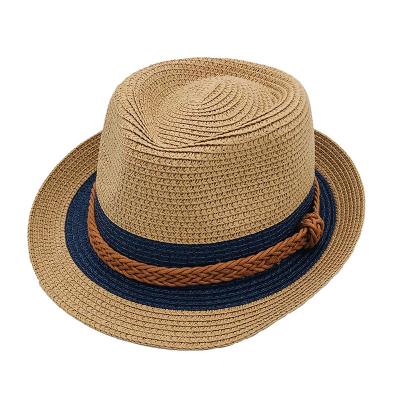 China 2021 Summer Sun-shading Beach Hats Unisex Holiday Seaside Sparta Parent-child Hats English Jazz Grass Couples Short-brimmed Hats for sale