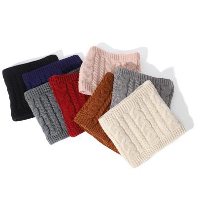 China COMMON Fashion Neckcover Knitted Scarf For Couples Wool Velvet Warm And Solid Color Scarf for sale