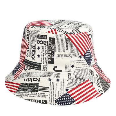 China COMMON Fisherman Hat British Newly Spring and Summer Sunblock Basin Hat and Printed American Flag Bucket Hat for sale