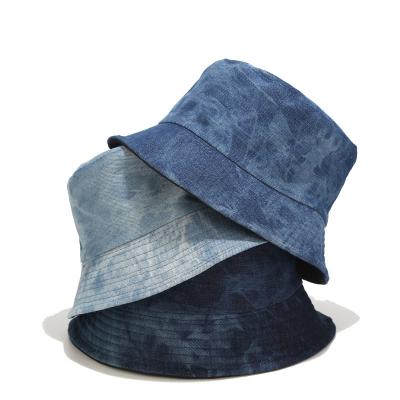 China New European and American COMMON Fisherman Hat Denim Outdoor Summer Bucket Water Washed Torn Retro Hat for sale