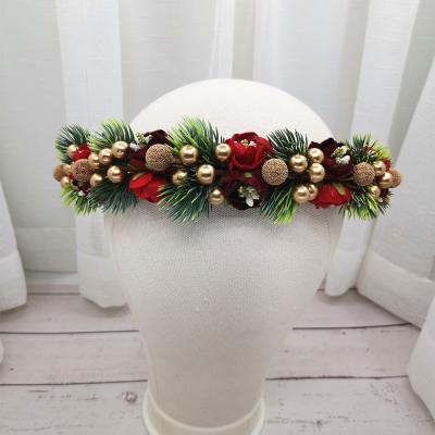 China European and American Style Christmas Wreath Hair Ornament Princess Headband Accessories Photography Headband Headdress for sale