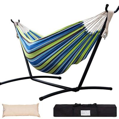 China Lightweight Garden Stand Cotton Hammock With Heavy Duty Steel Support Frame for sale