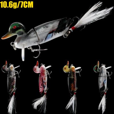 China Outdoor Activities Fishing Lure 10.6 G7 Cm Duck Shape Multi-joint With 4 Color Freshwater Fishing Lure for sale