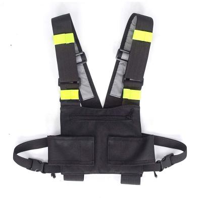 China Cheat Harness Rig Bag Bright Green Holster Lightweight Two Way Radio Vest With Reflective Branding for sale