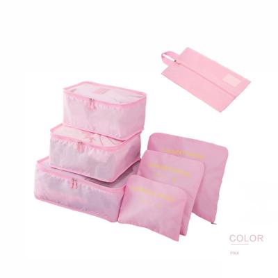 China Large Capacity 6 Pcs Travel Makeup Bag Set Multifunctional Clothing Matching Packs for sale