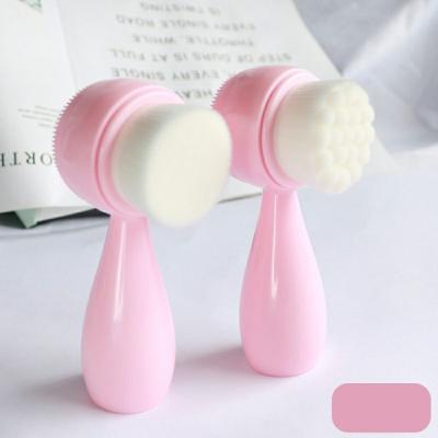 China Dual Flat Brush Silicone Brush Side Face Massage Facial Cleansing Tool for sale