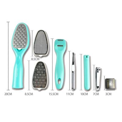 China Beauty Care 8 in 1 Stainless Steel Foot Folder Dead Skin Scraper Pedicure Set for sale