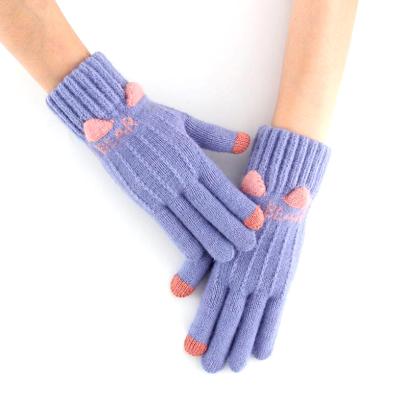 China Touch Screen Soft Mittens Outdoor Fashion Men / Warm Women Knit Winter Mittens for sale