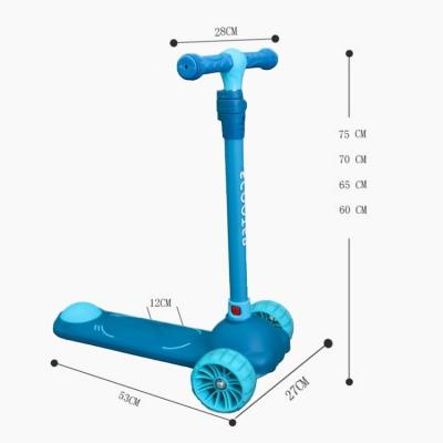 China Kids Balance Scooter New Design 3 Wheel Scooter Kids Training Removable Scooter With Led Lighting for sale