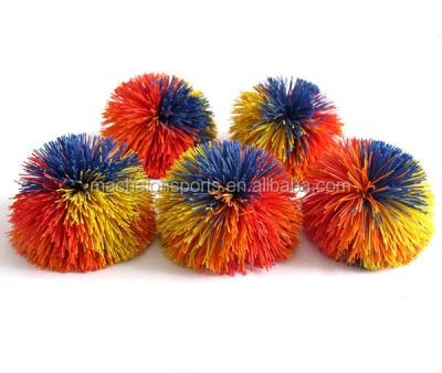 China Toy Koosh Soft Ball Kids Toys Ball Rainbow Pom Pom Ball Rubber String 5 /6/7/8/9cm for sale