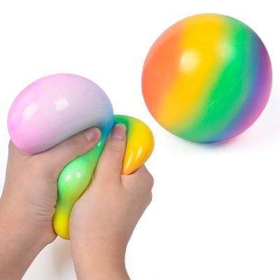 China TPR Arggh Rainbow Jumbo Strain Ball Jumbo Squishy Squishy Toy for Adults and Kids for sale